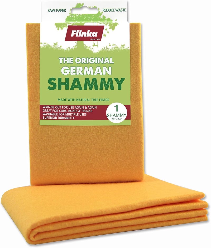 Flinka The Original Reusable Shammy Cloth 20" x 14" - Super Absorbent Chamois Towel - Great for Cars, Boats, Trucks, and RVs - Natural Viscose Sponge Cloth - Eco Friendly (1 Pack) - Image 1